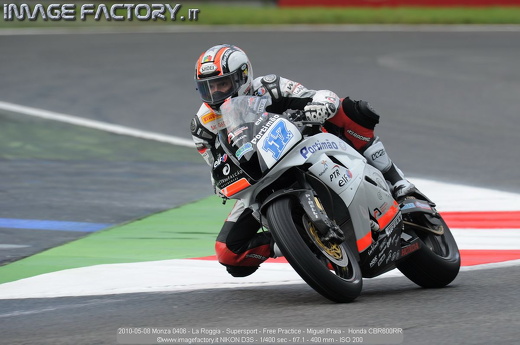 2010-05-08 Monza 0406 - La Roggia - Supersport - Free Practice - Miguel Praia -  Honda CBR600RR